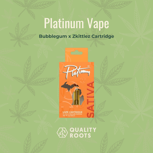 Platinum Vape - Bubblegum x Zkittlez Cartridge 1g Quality Roots 420