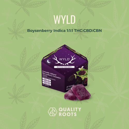 WYLD - Boysenberry Indica 1_1_1 THC_CBD_CBN Gummies 100mg 420 Deals Marlton NJ Quality Roots