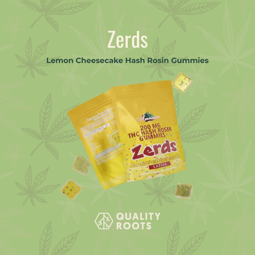 Zerds - Lemon Cheesecake Hash Rosin Gummies 5pk 200mg Quality Roots
