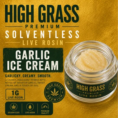 High Grass Premium Garlic Ice Cream Live Rosin