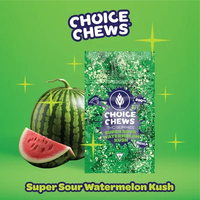CHOICE Super Sour Watermelon Gummies 200mg