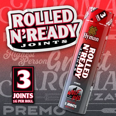 x Kevin Nash Wolf Pac Rolled N' Ready Pre Rolls 3g 3pk