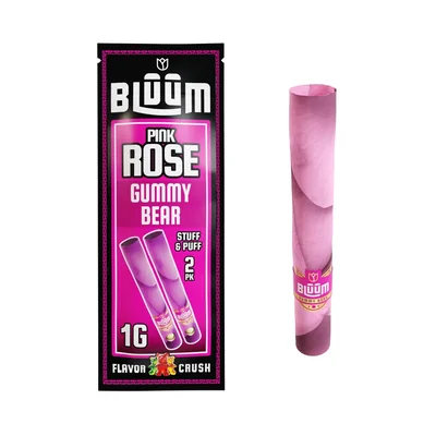 Pink Rose Gummy Bear Flower Rolls 2pk