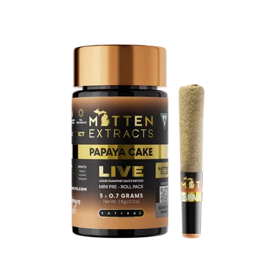 Papaya Cake Live Infused Pre Rolls 5pk