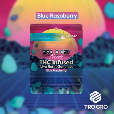 Blue Nerdz Infused Blue Raspberry Live Resin Gummies 200mg