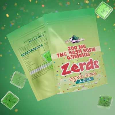 Zerds Apple Burst Hash Rosin Gummies 5pk 200mg