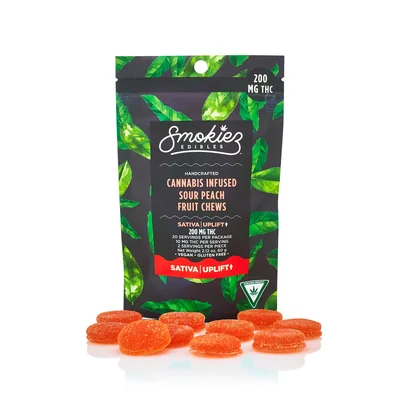 Sour Peach Fruit Chews Gummies 200mg