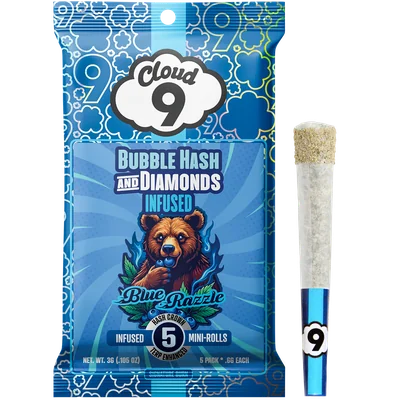 Cloud 9 - Blue Razzle Bubble Hash and Diamond Infused 5pk 3g