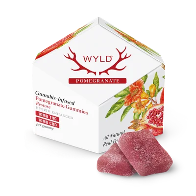WYLD - Pomegranate Hybrid 1:1 THC:CBD Gummies 100mg