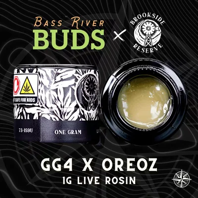 x Bass River Buds GG4 x Oreoz Cold Cure Live Hash Rosin
