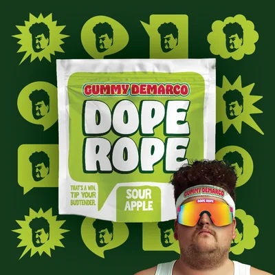 Sour Apple Smash Gummy Rope 200mg