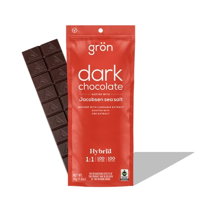 Grön Dark Chocolate Hybrid 1:1 THC/CBD 100mg