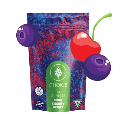 CHOICE Super Sour Cherry Berry Gummies 200mg