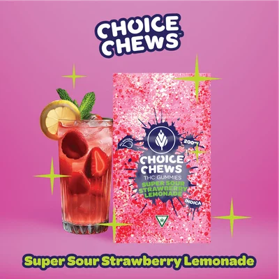 CHOICE Super Sour Strawberry Lemonade Gummies 200mg