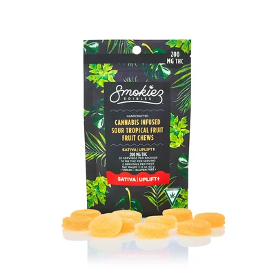 Sour Tropical Fruit Chews Gummies 200mg