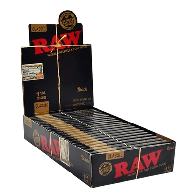 Black Organic Hemp Rolling Paper 1 1/4