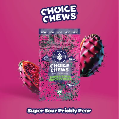 Choice Super Sour Prickly Pear Gummies 200mg
