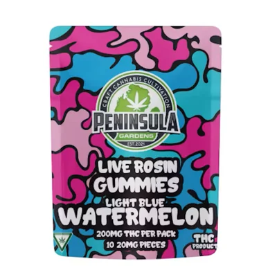 Light Blue Watermelon Rosin Gummies 200mg
