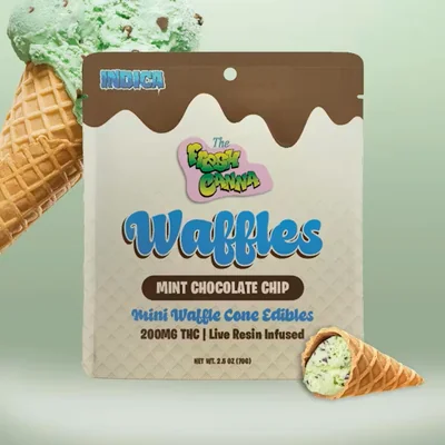 Mint Chocolate Chip Live Resin Mini Waffle Cones 200mg