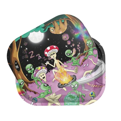 Rolling Tray with Magnetic Cover Intergalactic Trip by Bangerooo