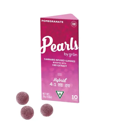 Gron Pearls Pomegranate 4:1 CBD:THC Gummies 200mg