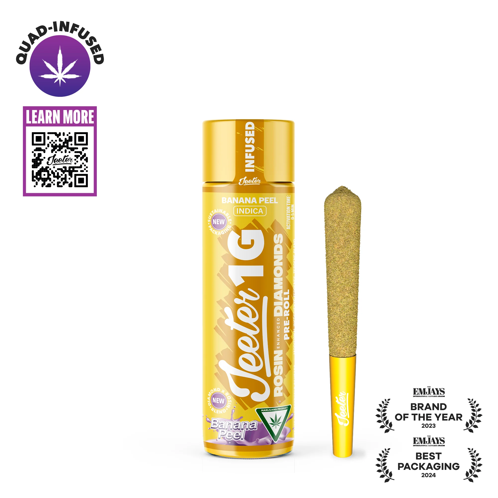 Jeeter - Banana Peel Quad Infused Pre-Roll 1g