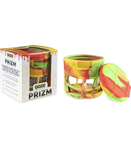Ooze Prizm Silicone Stash Jar - Rasta