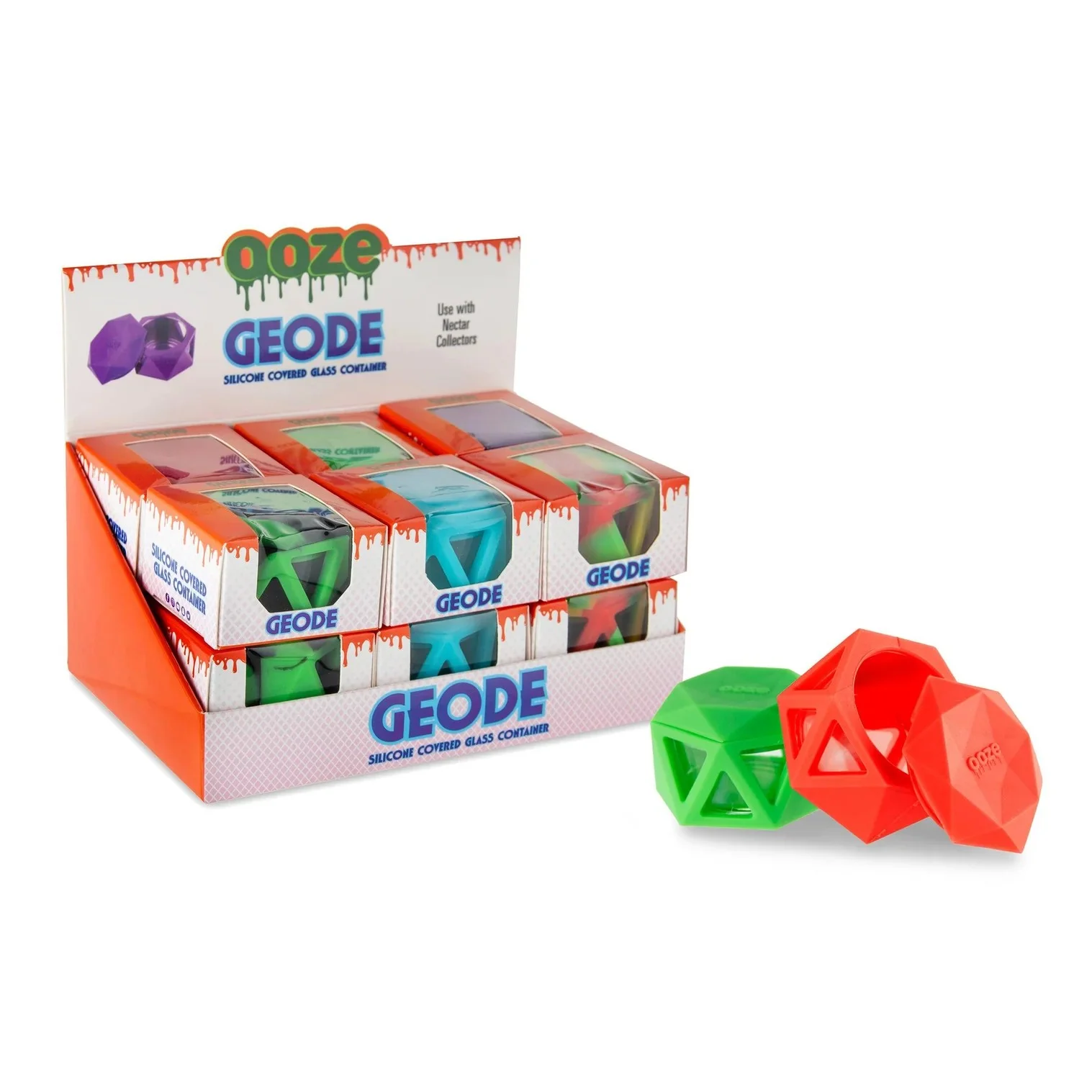 Ooze Geode Silicone & Glass Container