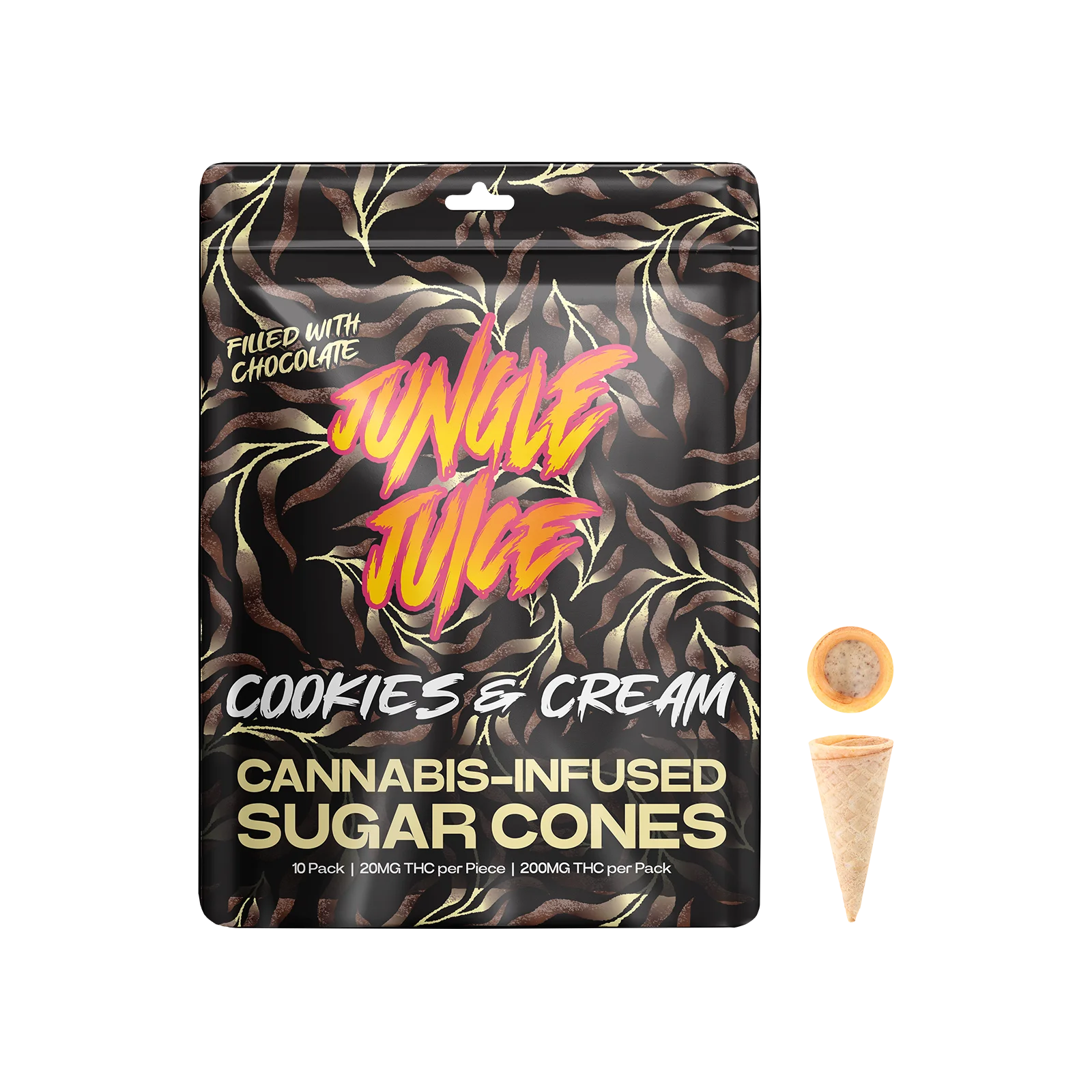 Jungle Juice - Cookies and Cream Sugar Cone Snacks 200mg