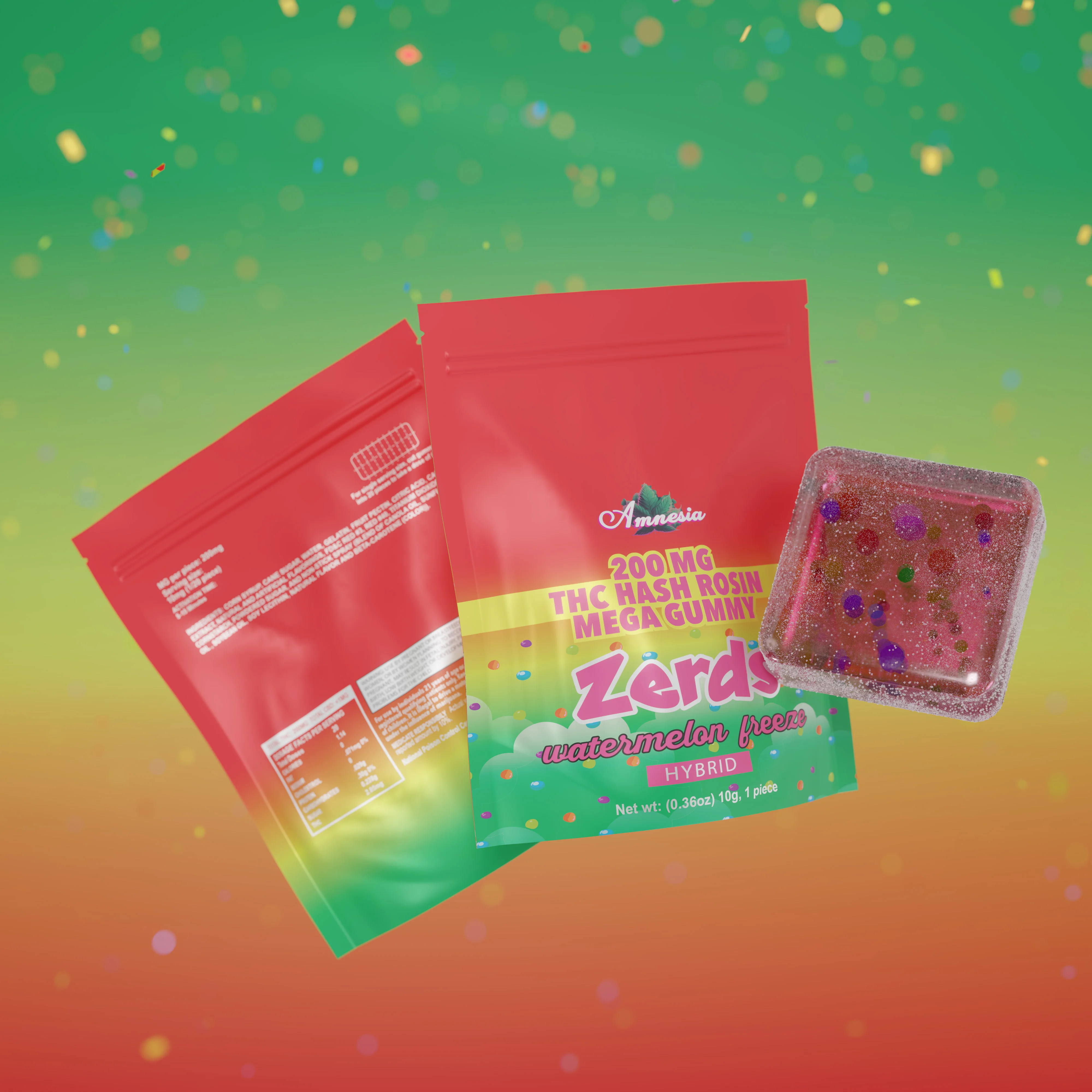 Zerds - Watermelon Freeze Hash Rosin Gummy Single 200mg