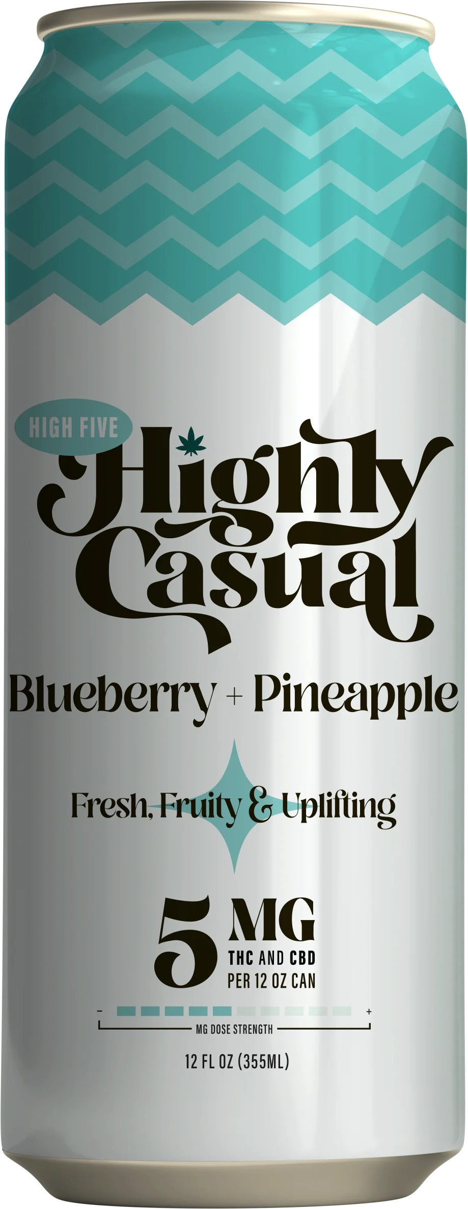 High Five - Blueberry + Pineapple 1:1 THC:CBD Seltzer 5mg