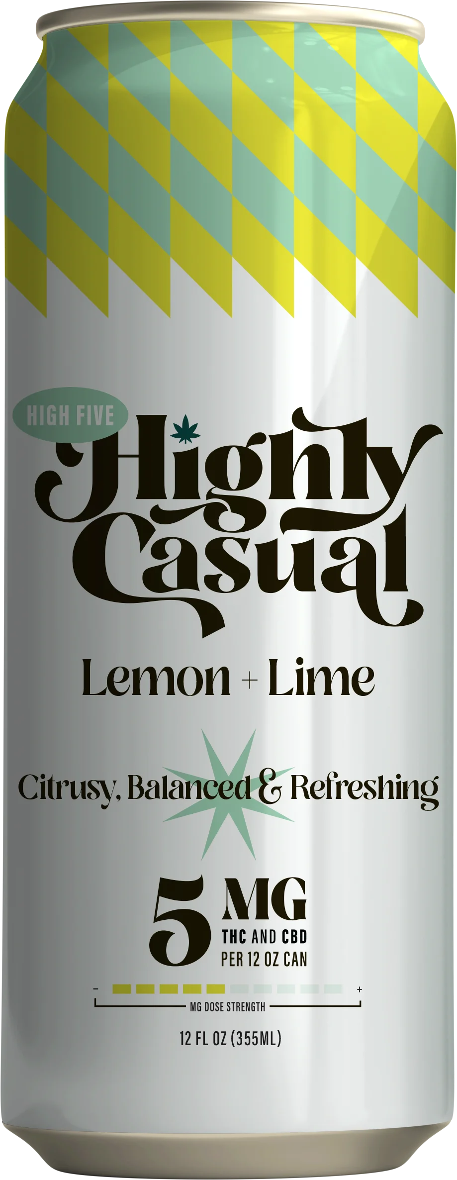 High Five - Lemon + Lime 1:1 THC:CBD Seltzer 5mg