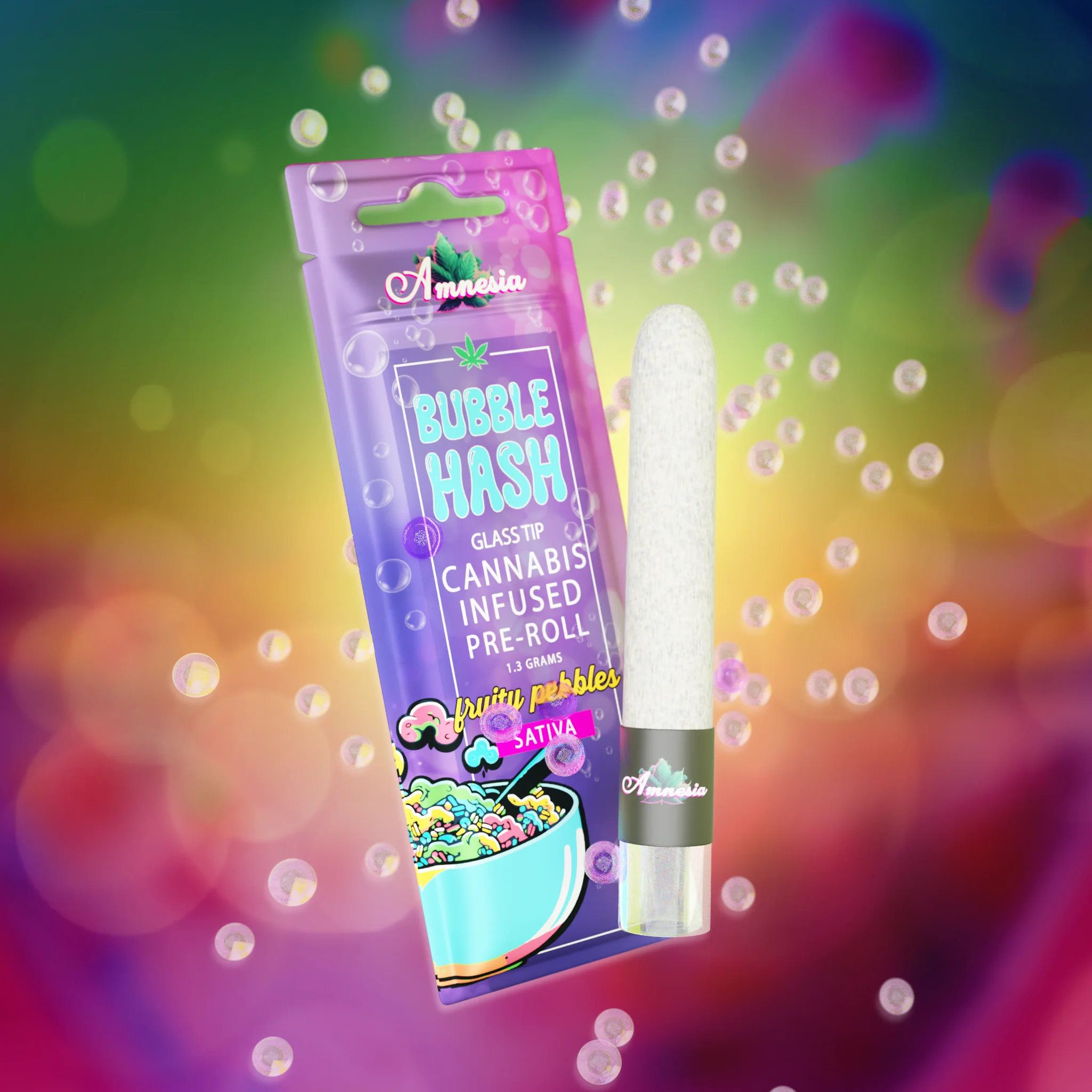 Amnesia - Fruity Pebbles Bubble Hash Infused Pre-Roll 1.3g