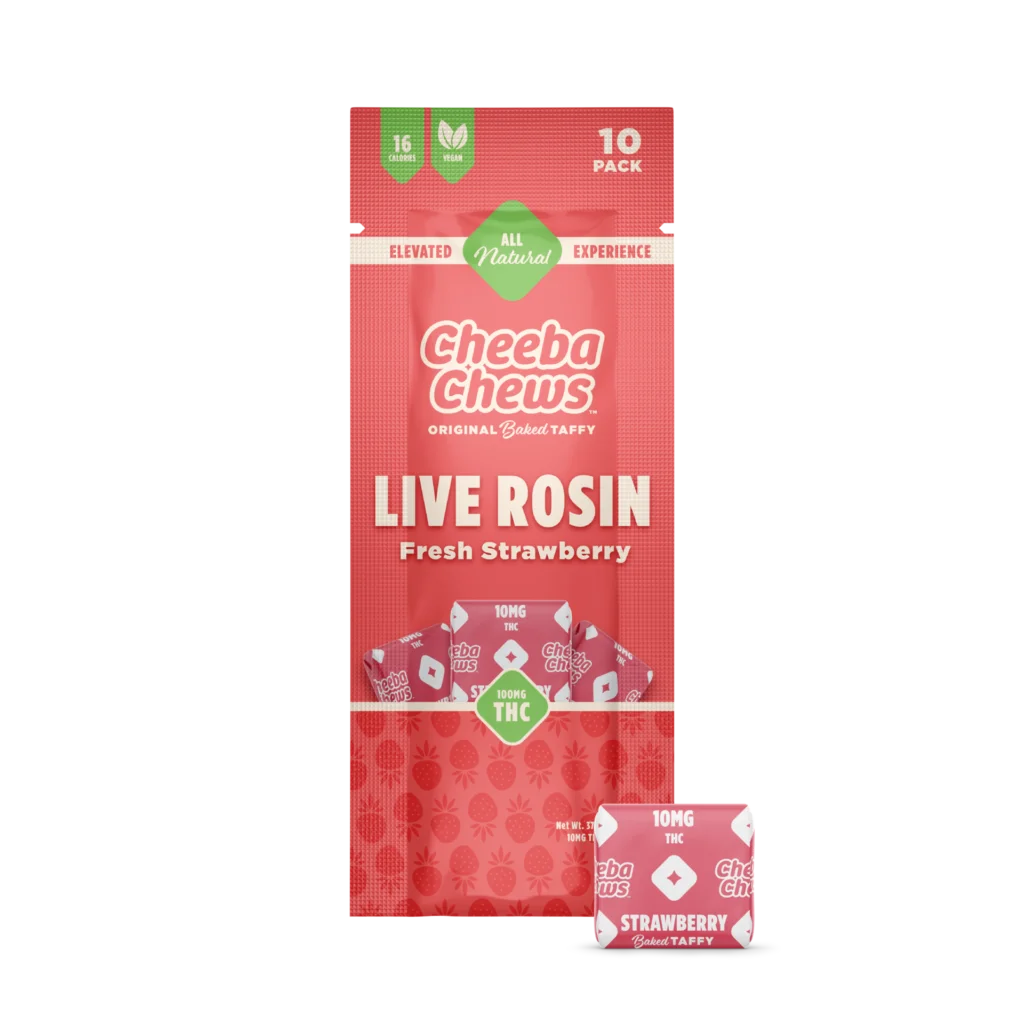 Cheeba Chews - Strawberry Rosin Taffy 100mg