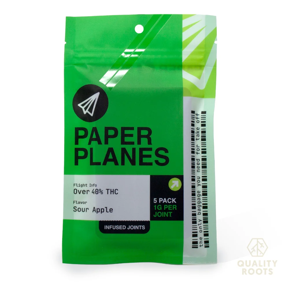 Paper Planes - Sour Apple Infused Pre-Rolls 5pk 5g