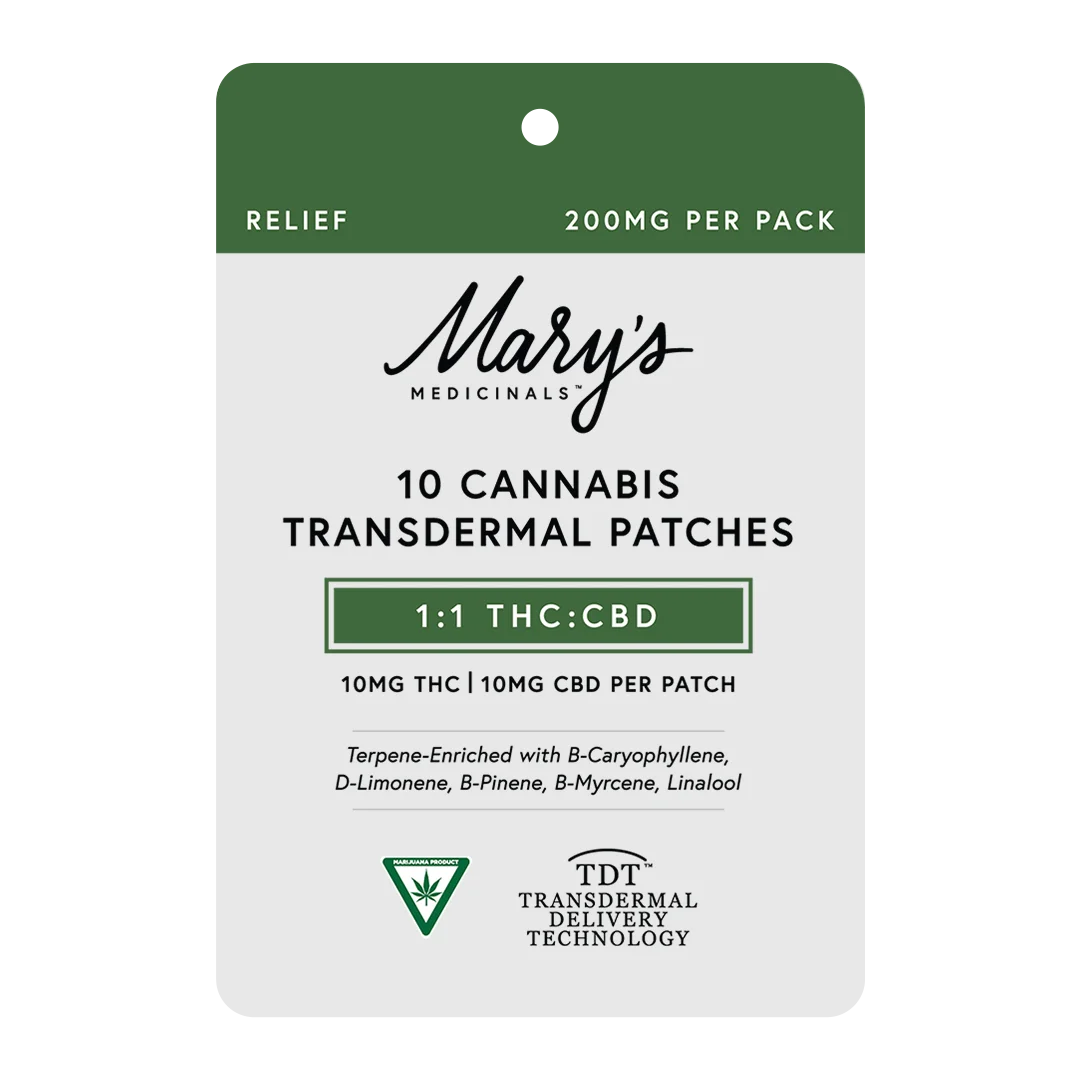 Mary's Medicinals - Relief 1:1 THC:CBD Transdermal Patch 20mg