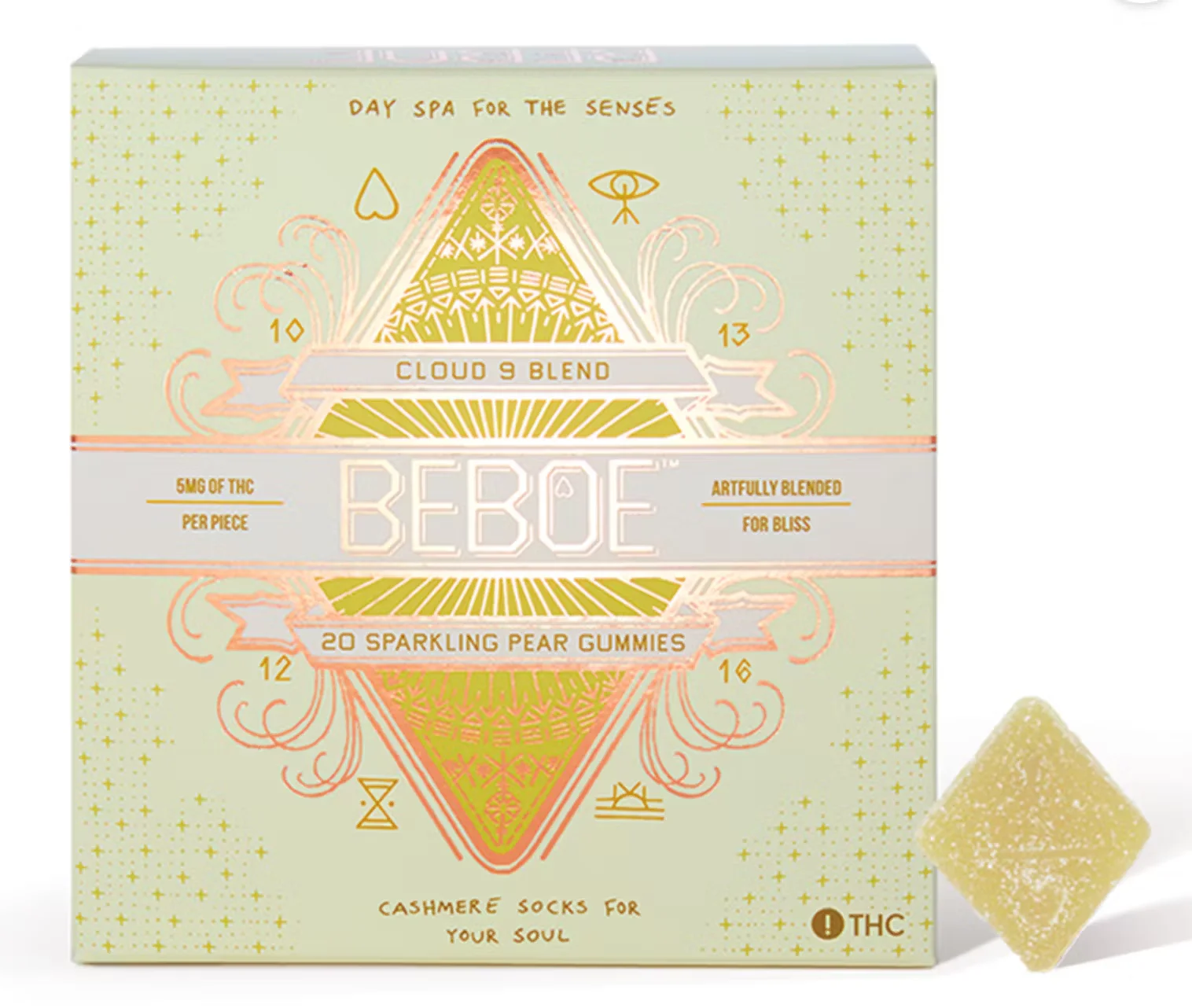 Beboe - Sparkling Pear 1:1 THC:CBG Gummies 100mg