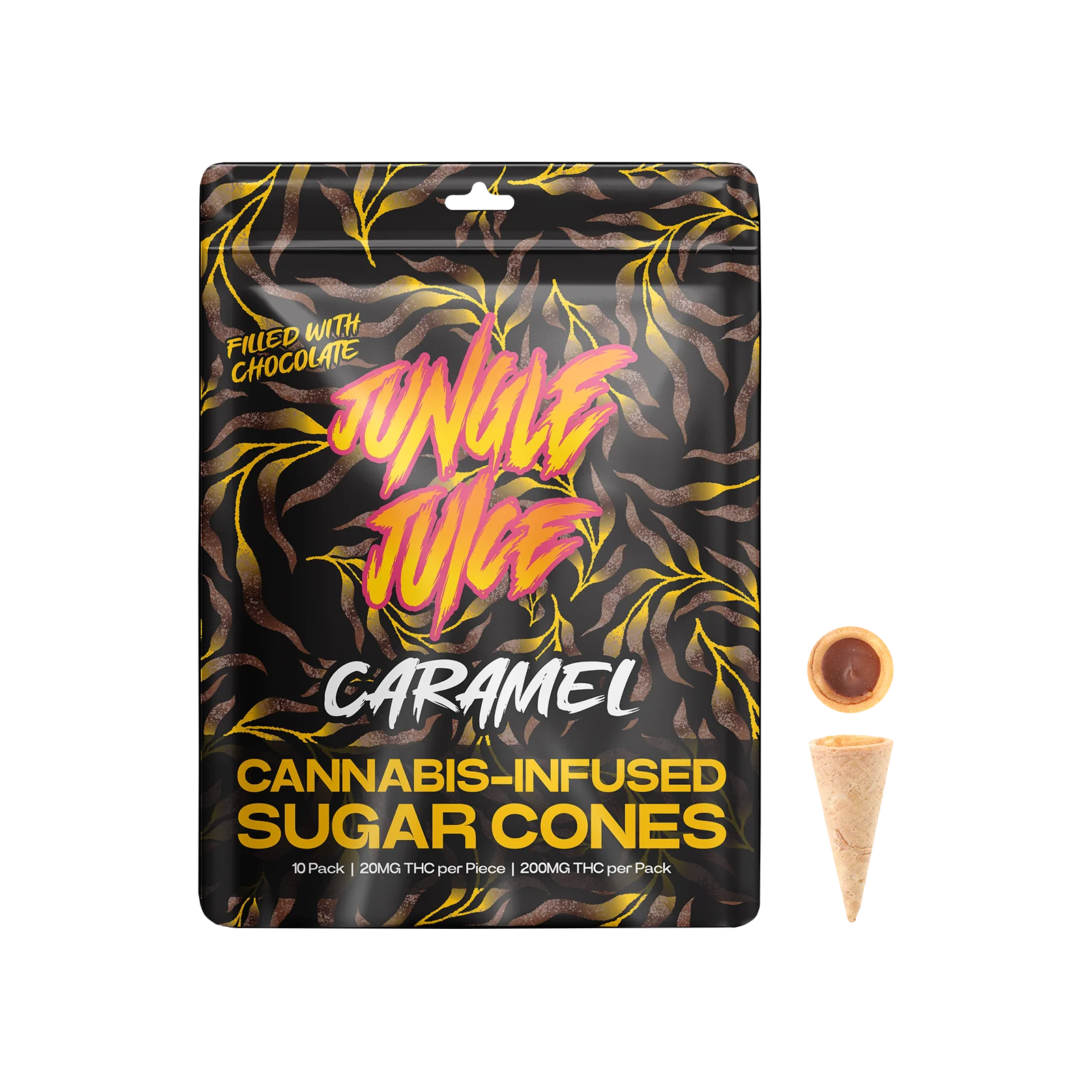 Jungle Juice - Chocolate Caramel Sugar Cone Snacks 200mg