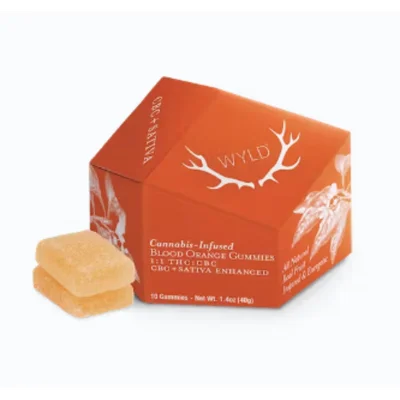 WYLD - Blood Orange Sativa 1:1 THC:CBC Gummies 200mg