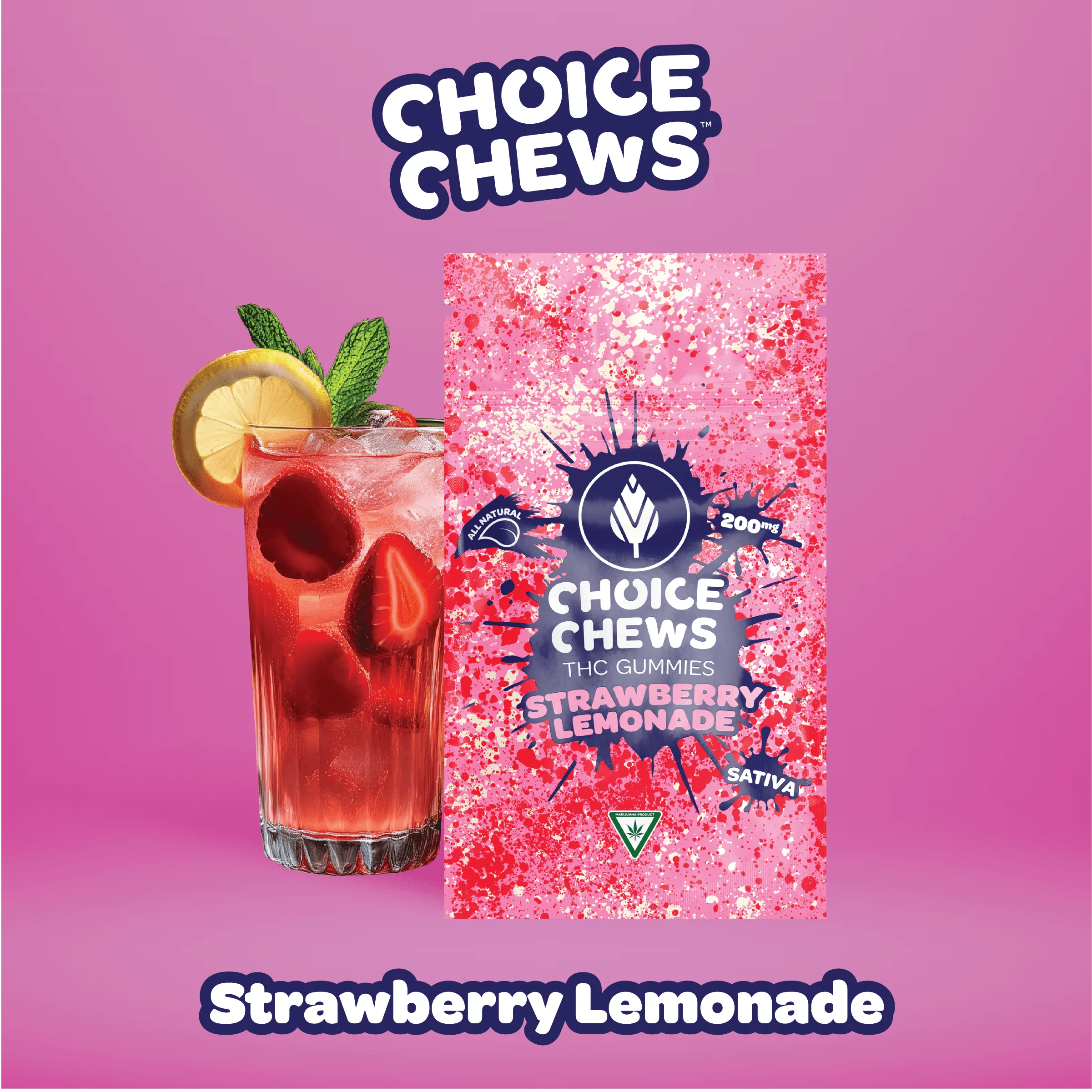 CHOICE - Strawberry Lemonade Gummies 200mg