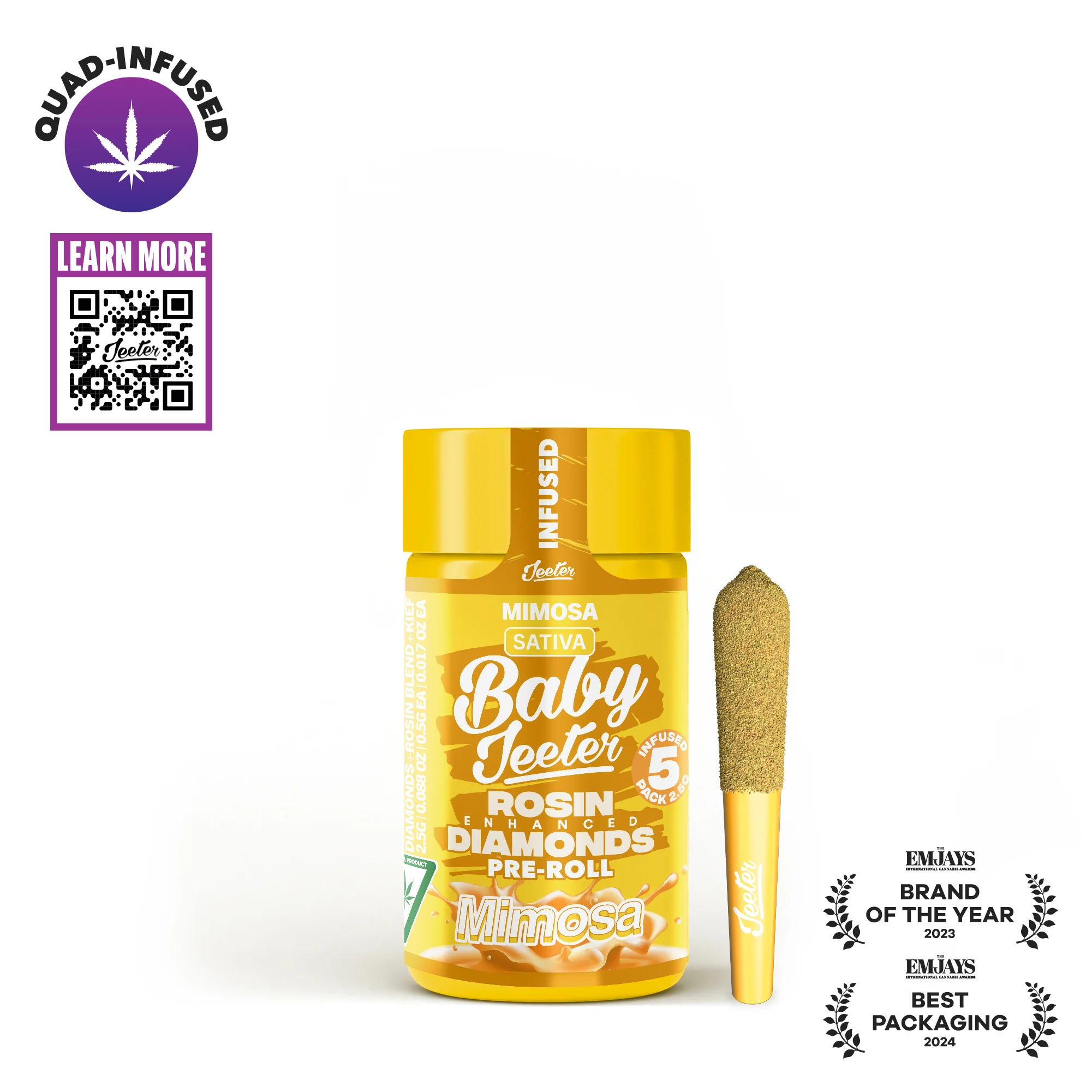 Jeeter - Mimosa Baby Jeeter Quad Infused Pre-Rolls 5pk 2.5g