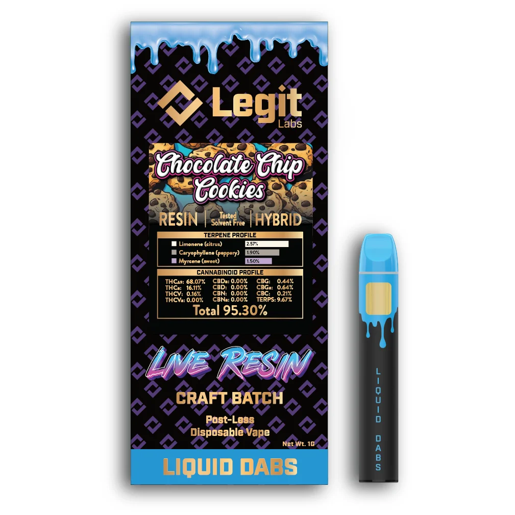 Legit Labs - Chocolate Chip Cookies Live Resin Disposable 1g