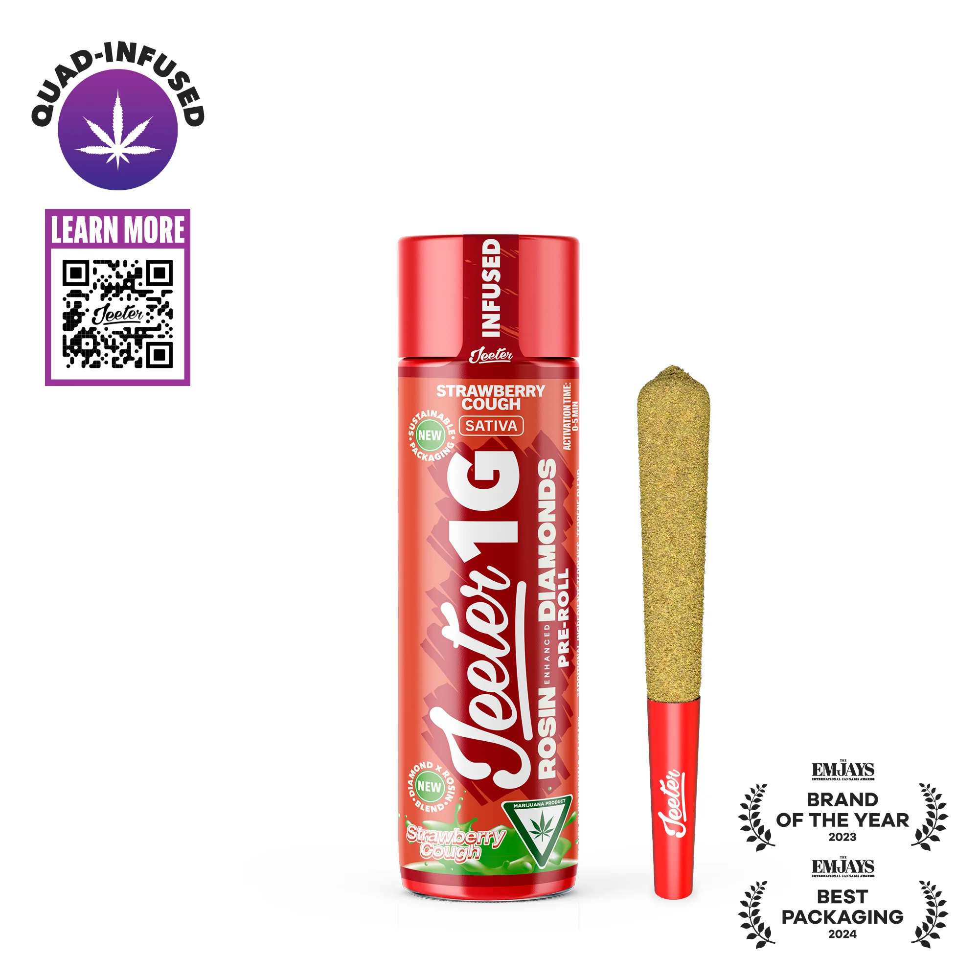 Jeeter - Strawberry Cough Quad Infused Pre-Roll 1g