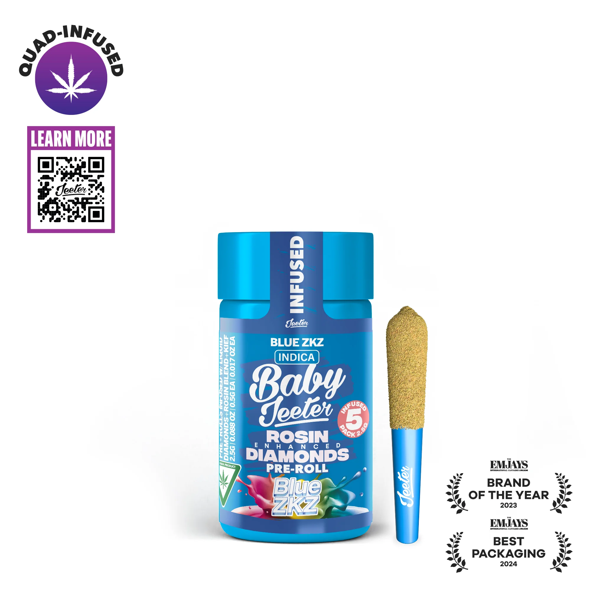 Jeeter - Blue ZKZ Baby Jeeter Quad Infused Pre-Rolls 5pk 2.5g