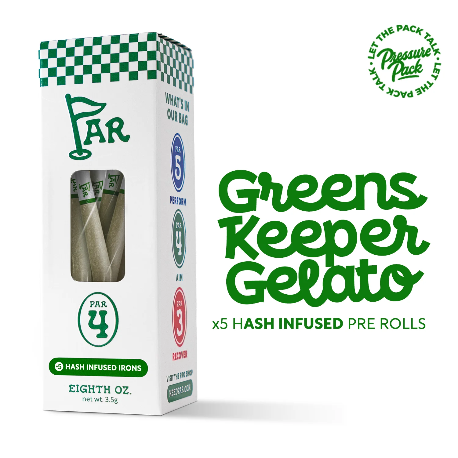 Par x Pressure Pack - Greens Keeper Gelato Hash Infused Irons 5pk 3.5g