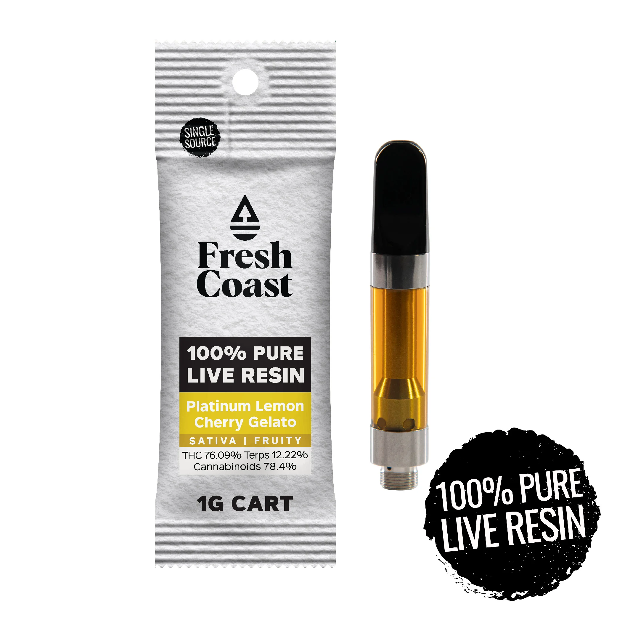 Fresh Coast - Platinum Lemon Cherry Gelato Live Resin Cartridge 1g