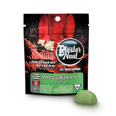 Amped Green Apple Blaster Naut Single Gummy 200mg