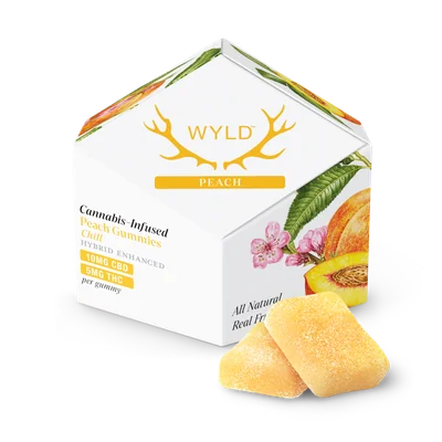 Peach Hybrid 1:2 THC:CBD Gummies 50mg