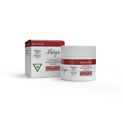 Mary's Medicinals - Transdermal Cream Recover Sandalwood 1000mg CBD:1000mg THC