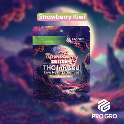 Strawberry Zkittlez Infused Strawberry Kiwi Live Resin Gummies 200mg